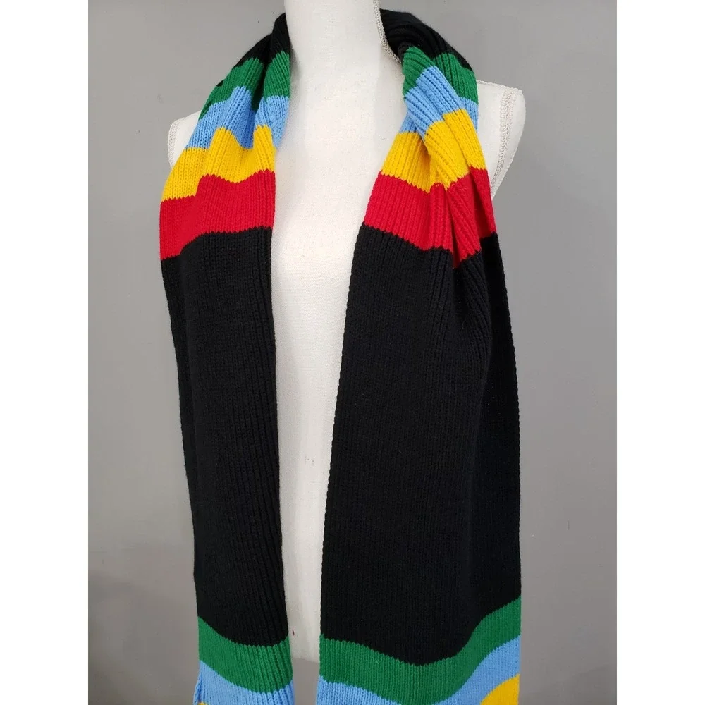 NEW Disney Rainbow Striped‎ Scarf Macys Mickey Mouse Black 9x70 pride lgbtq